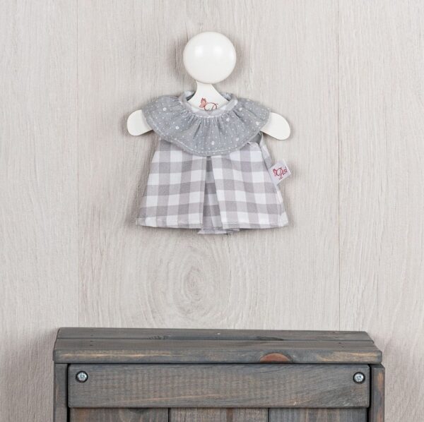baby doll dress gray checkered gauze neck