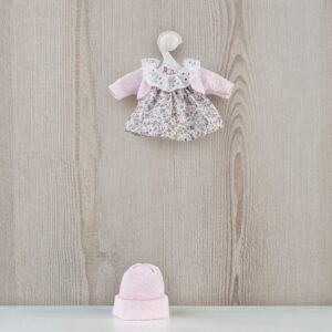 baby doll dress gray flowers with pink jacket