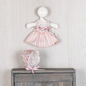 baby doll dress rose flower and pink stripe