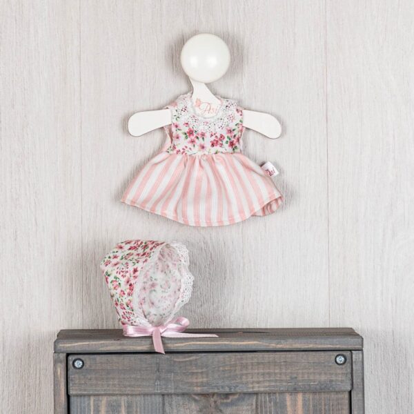 baby doll dress rose flower and pink stripe