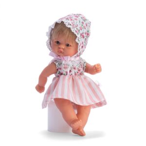 baby doll pink stripe with rose flowers 20cm