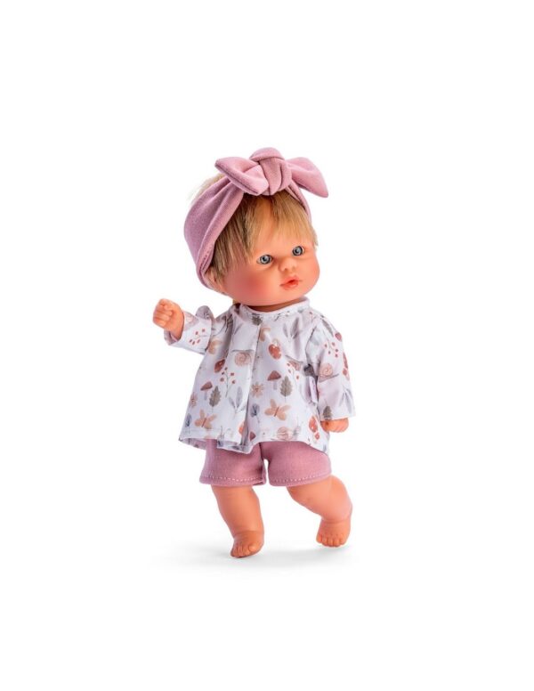 baby doll snail shirt with pink short pants and headband 20cm
