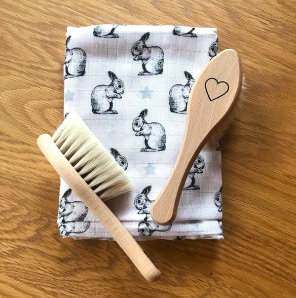 baby hair brush heart