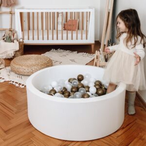 beige melange ball pool (golden transparent white ball)