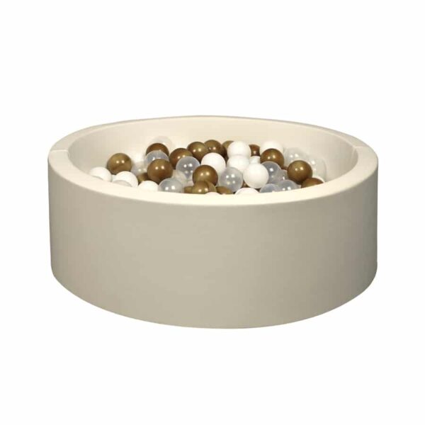 beige melange ball pool (golden transparent white ball)