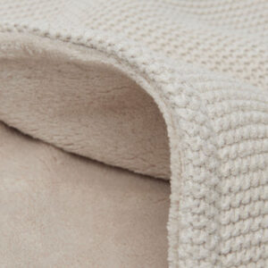 blanket cradle basic knit ivory coral fleece