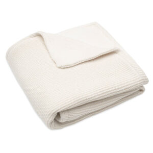 cradle blanket basic knit ivory coral fleece 75x100cm