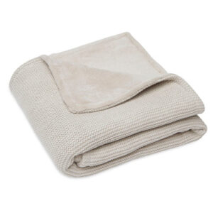 cradle blanket basic knit nougat coral fleece 75x100cm