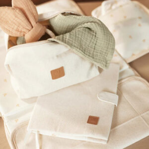 changing pad with storage pockets twill natural