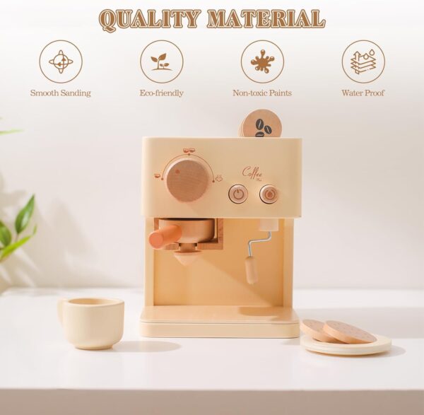 wooden coffee maker set toy