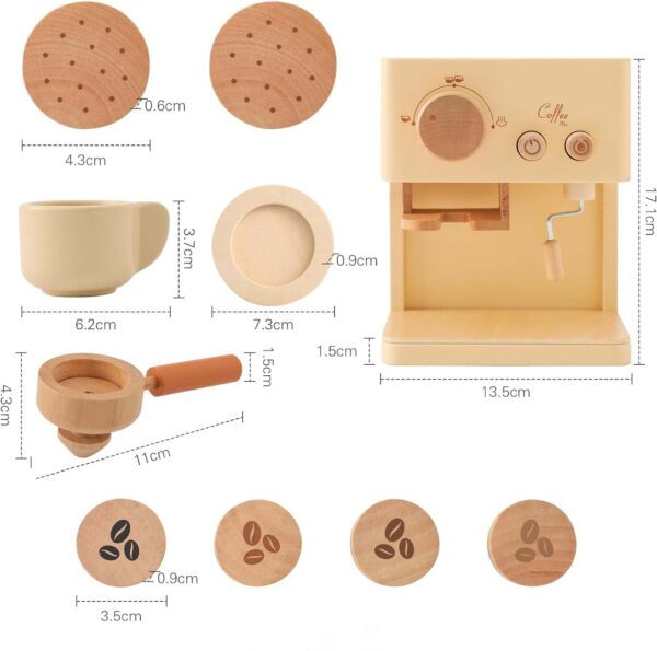 wooden coffee maker set toy