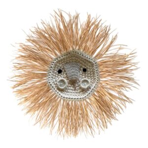 wall decor lion crochet small ivory