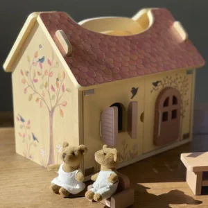doll house with bears
