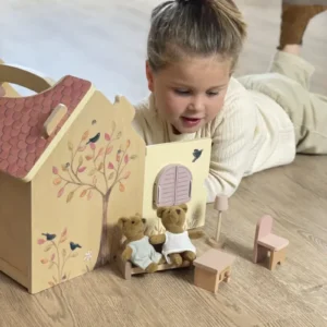 doll house with bears
