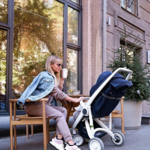 eco stroller classic grey and blue