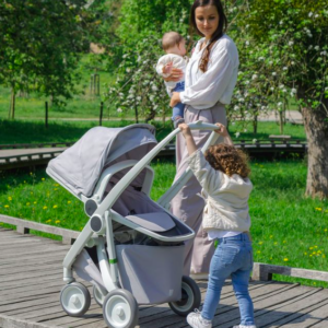 eco stroller carrycot + reversible seat (2in1) grey and grey