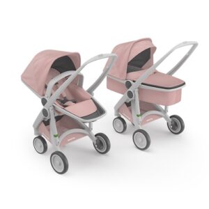 eco stroller carrycot + reversible seat (2in1) grey and blossom