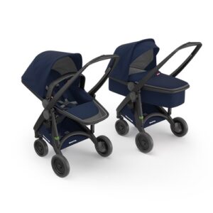eco stroller carrycot + reversible seat (2in1) black and blue