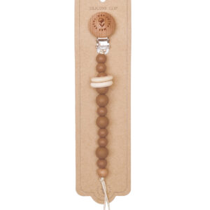 eva pacifier clip taupe