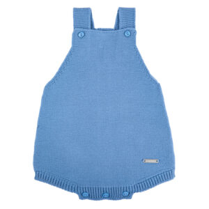 garter stitch baby rompers french blue