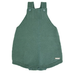 garter stitch baby rompers lichen green