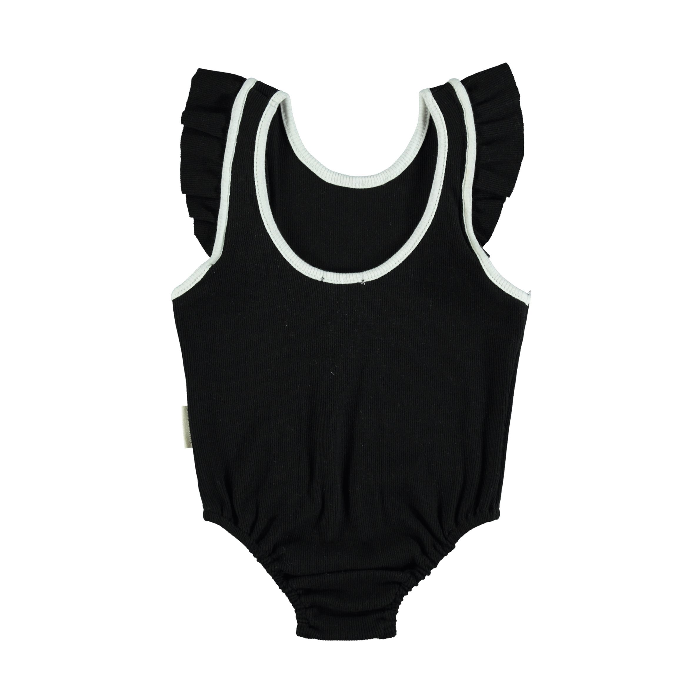 RIBBED SLEEVELESS BODYSUIT - BLACK