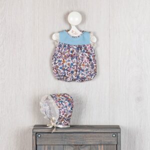 gordi doll romper with flowers and blue front 28cm