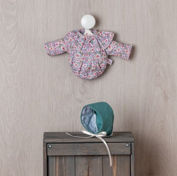 gordi doll romper with green hood 28cm
