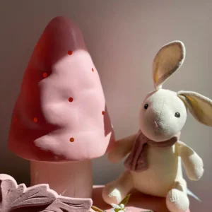 lamp small mushroom vintage pink