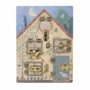 latches board rabbit house toy