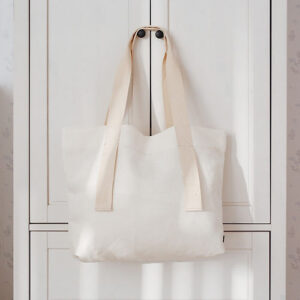 linen tote bag white