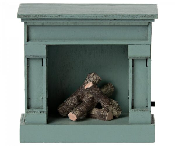 maileg fireplace toy vintage blue