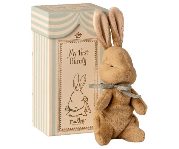 maileg my first bunny toy in box light blue