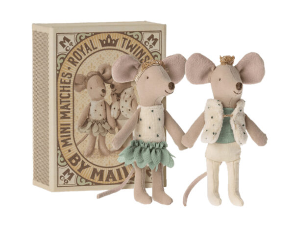 maileg royal twins mice toy little sister and brother in box