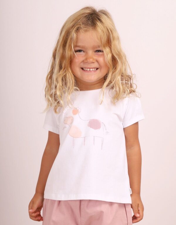 moo t shirt for girl in organic cotton