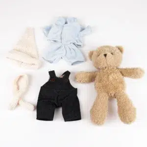 morris with clothes in a case