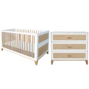 nami baby crib + chest of drawer