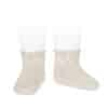 perle cotton socks with diagonal openwork linen