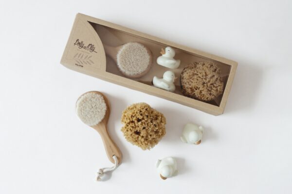 polly and olly natural baby bath set