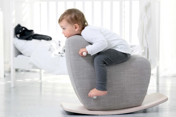 toddler rocking horse pale grey