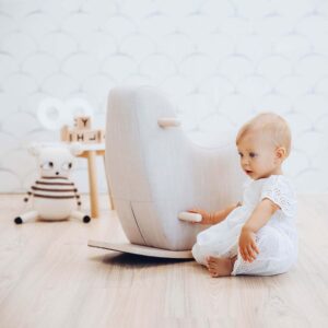 toddler rocking horse pale grey