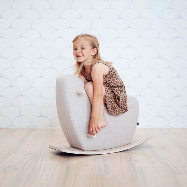 toddler rocking horse pale grey