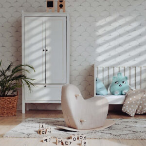 toddler rocking horse pale grey