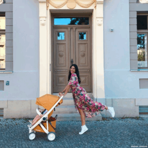 eco stroller classic white sunflower