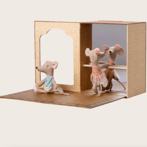 ballet mice in dance studio, little sister and brother