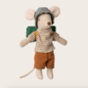 maileg hiker mouse, big brother thin stripes