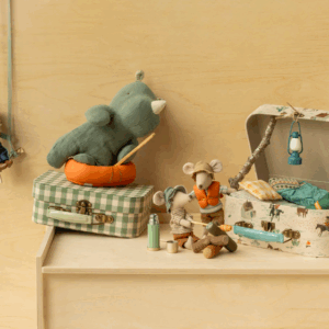 maileg hiker mouse, big brother thin stripes