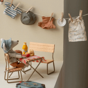 maileg hiker mouse, big brother thin stripes