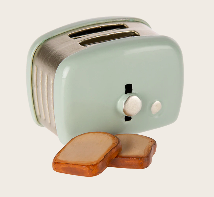 maileg miniature toaster and bread toy mint