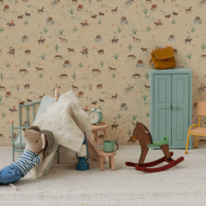 maileg rocking horse mouse dark brown